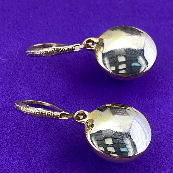 💛 Gold Plated Joan Rivers Pearl Drop Earrings - Picture 2 of 5